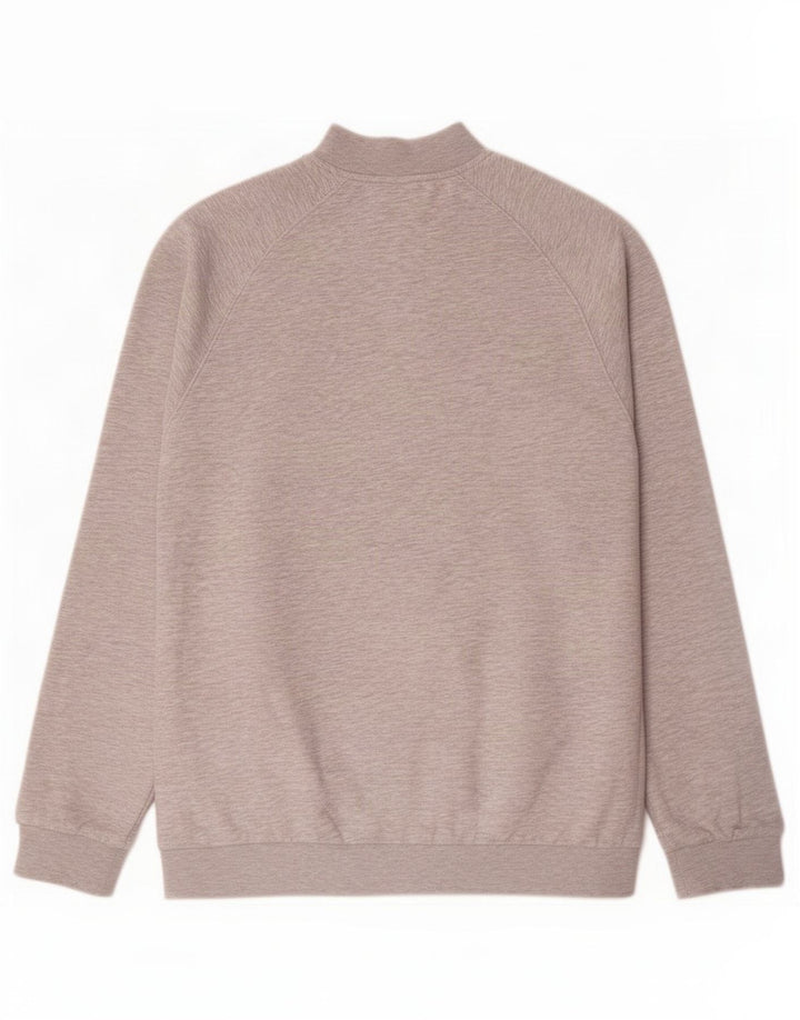 Felpa Puma da uomo con zip e collo, maglione, cotone chiazzato grigio medio