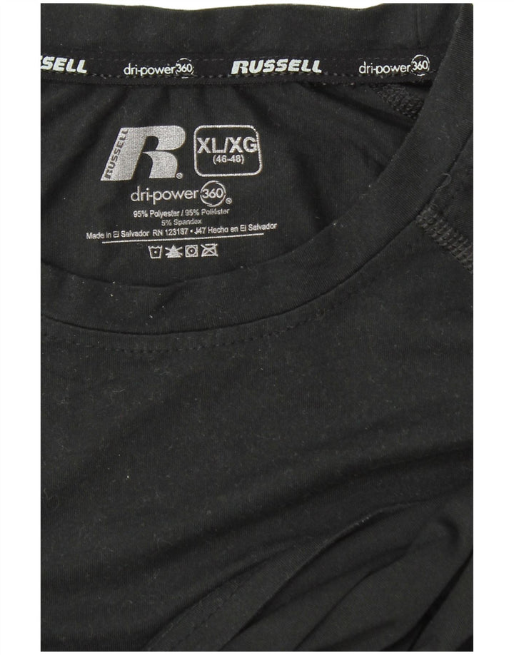 RUSSELL ATHLETIC Maglia Dri-Power da uomo a maniche lunghe XL poliestere nero
