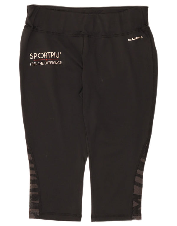 Leggings Capri grafici da donna Diadora UK 14 Large Nero geometrico