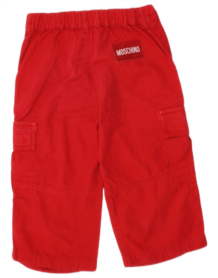Moschino Ragazzi Cargo Bermuda Shorts 4-5 anni W22 Rosso Cotone