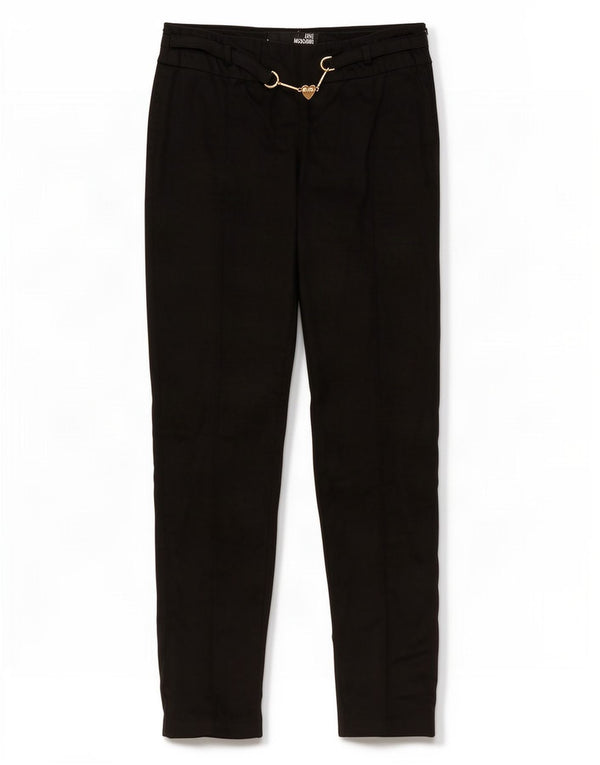 Pantaloni casual skinny da donna Moschino US 8 Medium W30 L31 Cotone nero