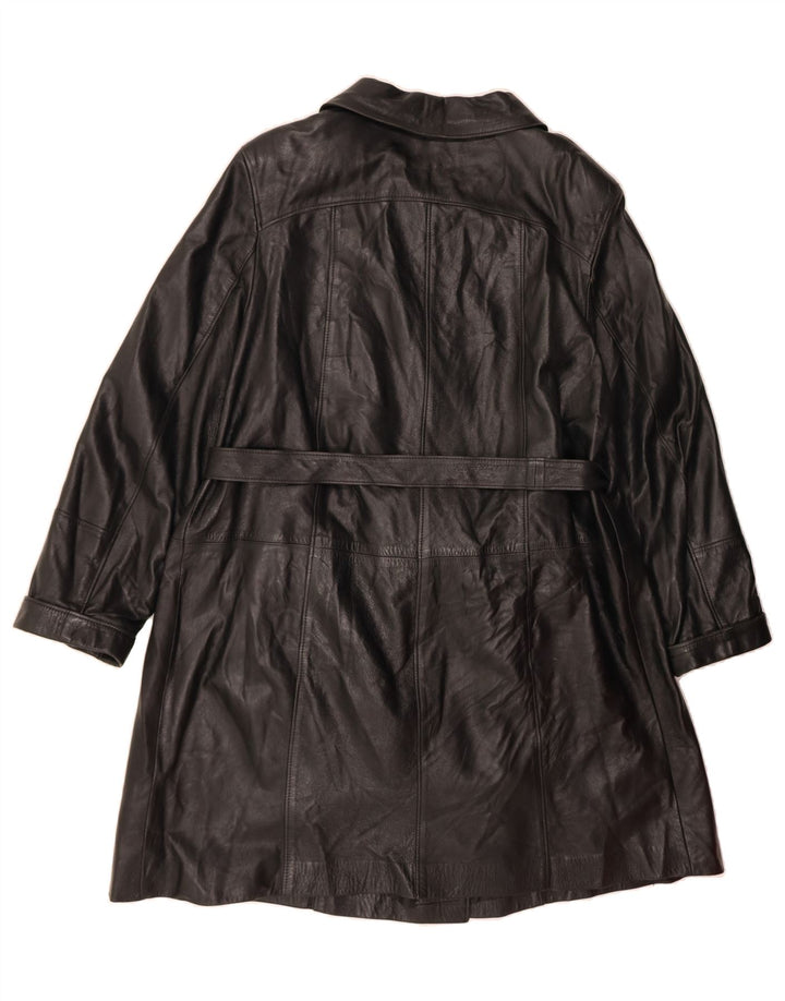 VINTAGE Womens Leather Coat UK 18 XL Black Leather Vintage Vintage and Second-Hand Vintage from Messina Hembry 