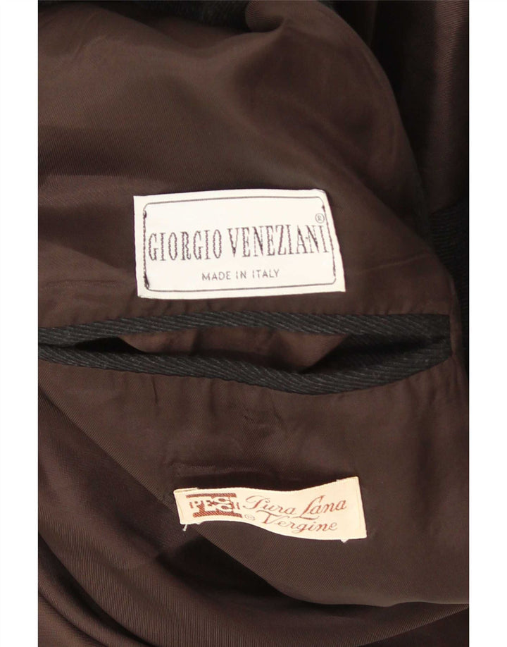 Soprabito vintage da uomo UK 40 grande lana vergine nera