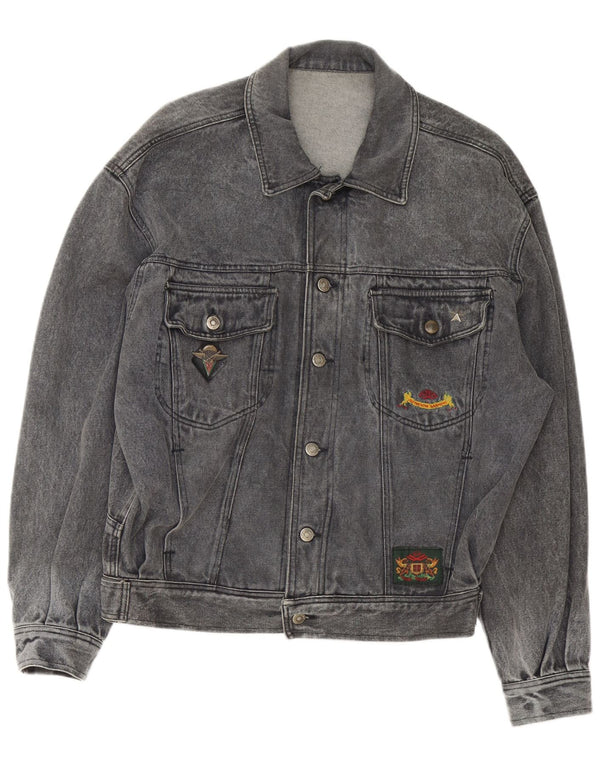 Giacca di jeans vintage da uomo UK 40 grande grigia