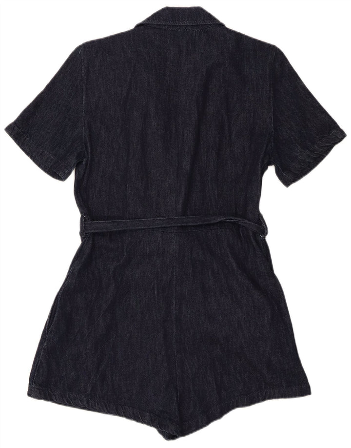 Tutina corta in denim da donna Zara UK 12 blu navy medio