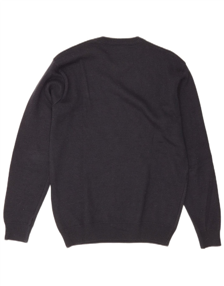 Maglione maglione girocollo da uomo Lacoste taglia 5 grande lana blu navy