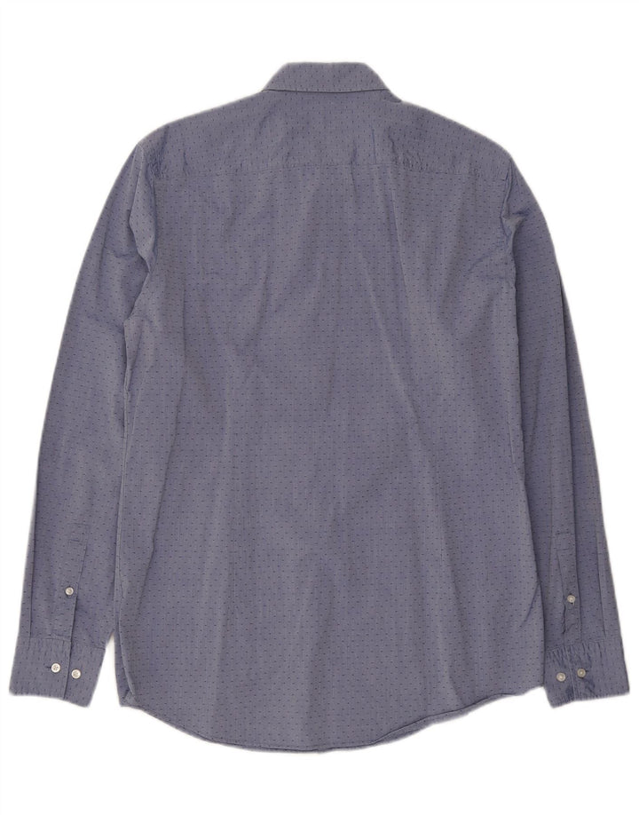Camicia slim fit da uomo Hugo Boss taglia 15 3/4 40 blu medio maculato