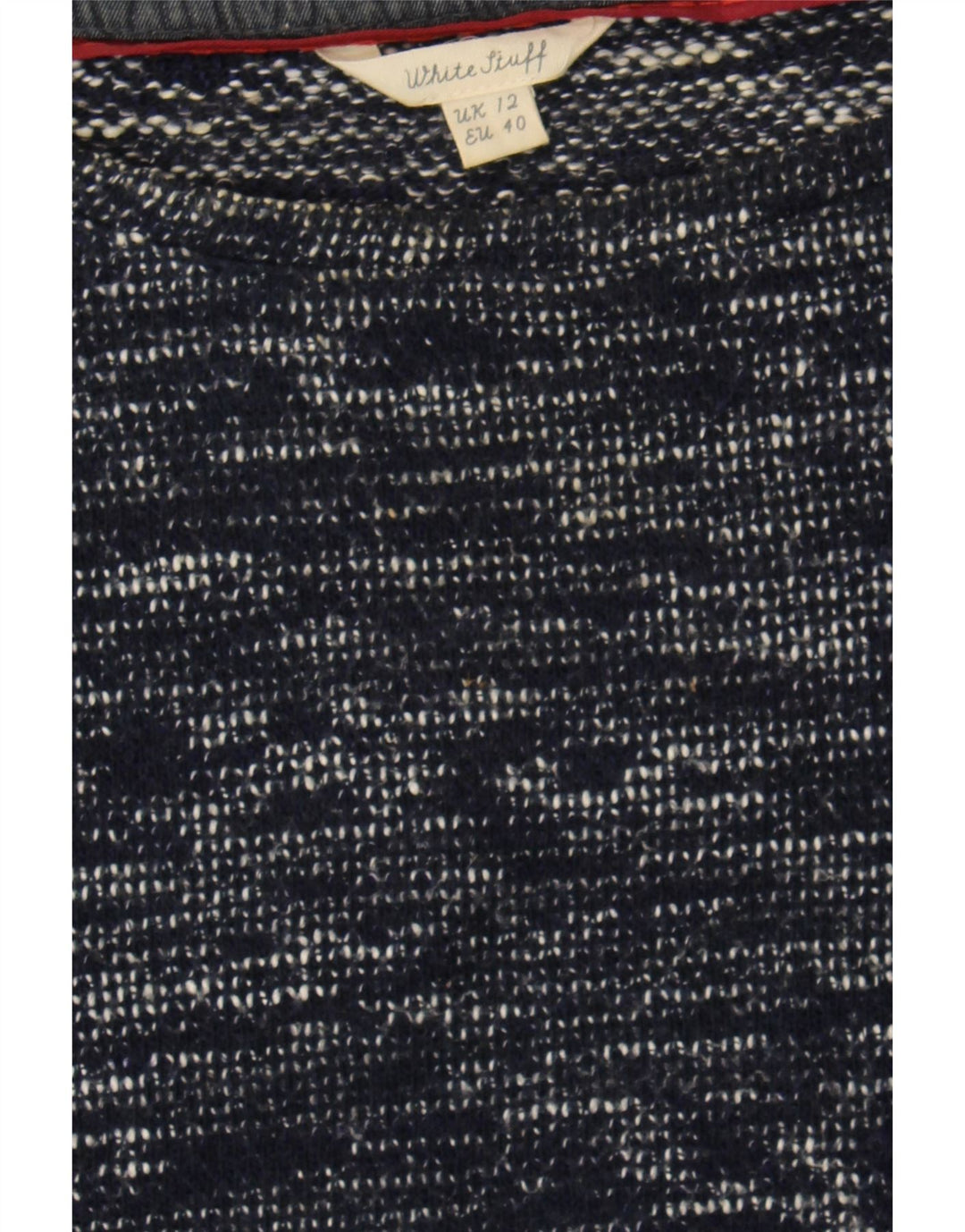WHITE STUFF Womens Boat Neck Jumper Sweater UK 12 Medium Navy Blue Flecked Vintage White Stuff and Second-Hand White Stuff from Messina Hembry 