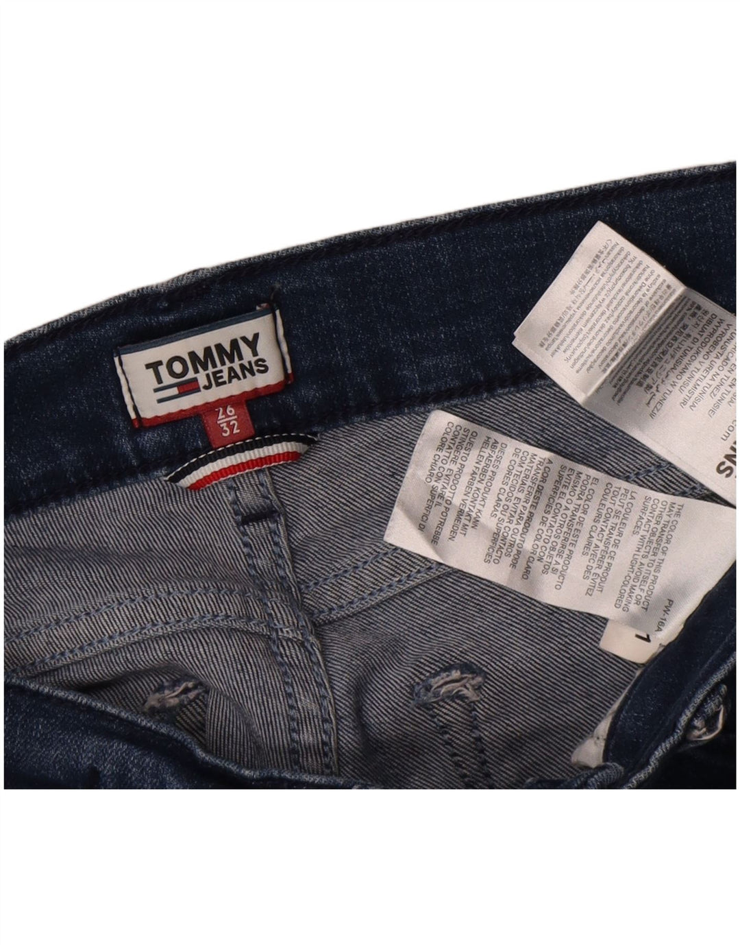 Jeans svasati da donna Tommy Hilfiger W26 L32 cotone blu