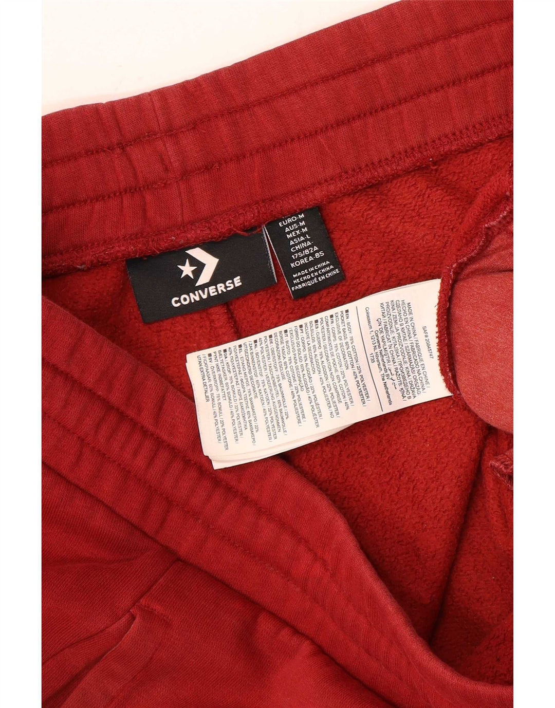 Converse Pantaloni da tuta da uomo Joggers in cotone rosso medio