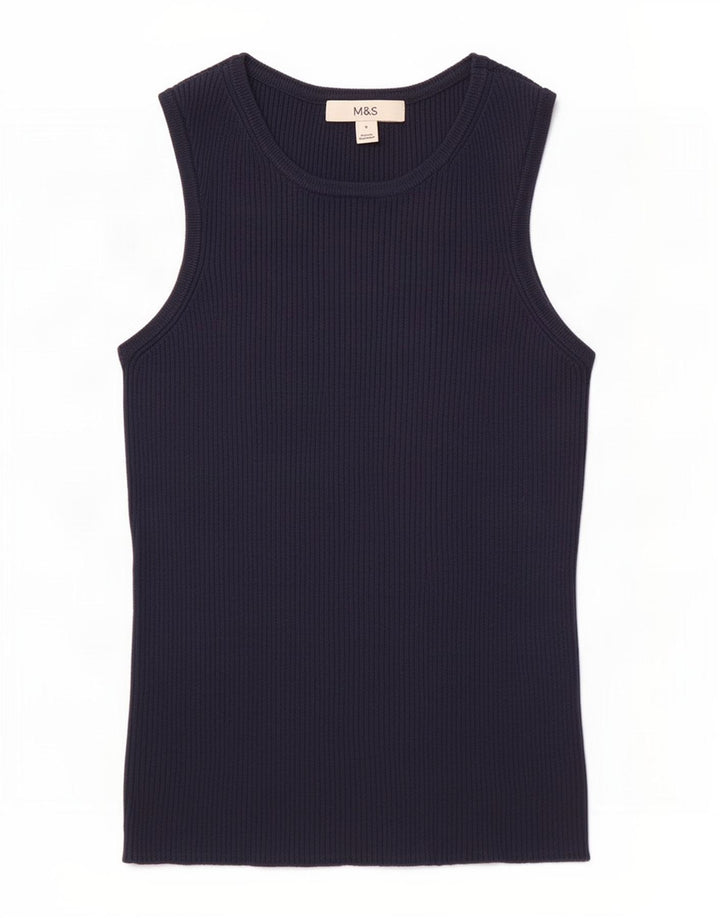 Canotta da donna Marks & Spencer UK 8 Small in viscosa blu navy