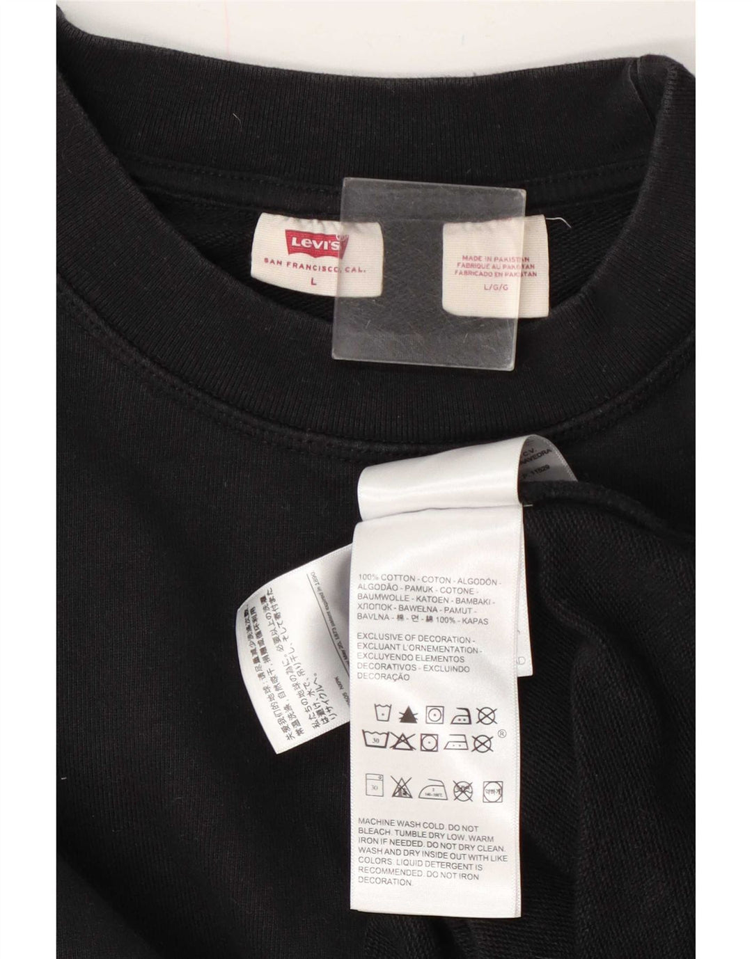 Levi's Uomo Felpa Maglione Grande Cotone Nero