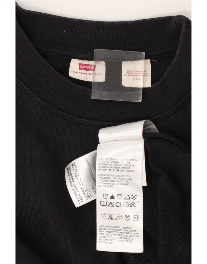 Levi's Uomo Felpa Maglione Grande Cotone Nero