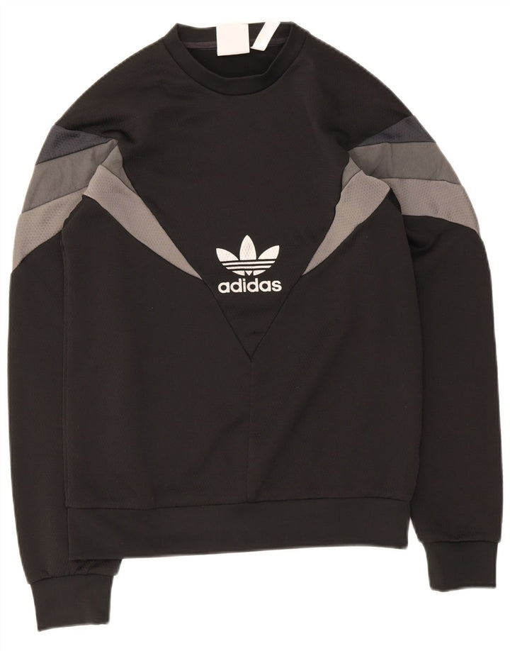 Felpa Adidas Uomo Maglione XS Nero Colourblock Poliestere