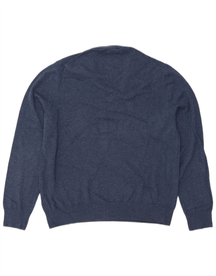 MARKS & SPENCER Maglione da uomo con scollo a V grande in cotone blu navy