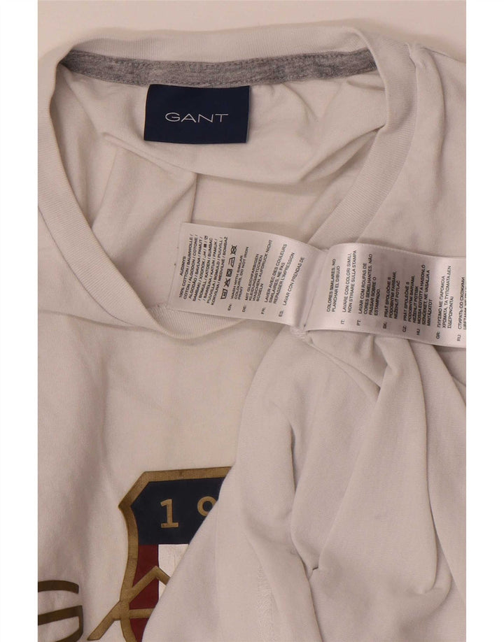 Gant T-shirt grafica da uomo Top in cotone bianco medio
