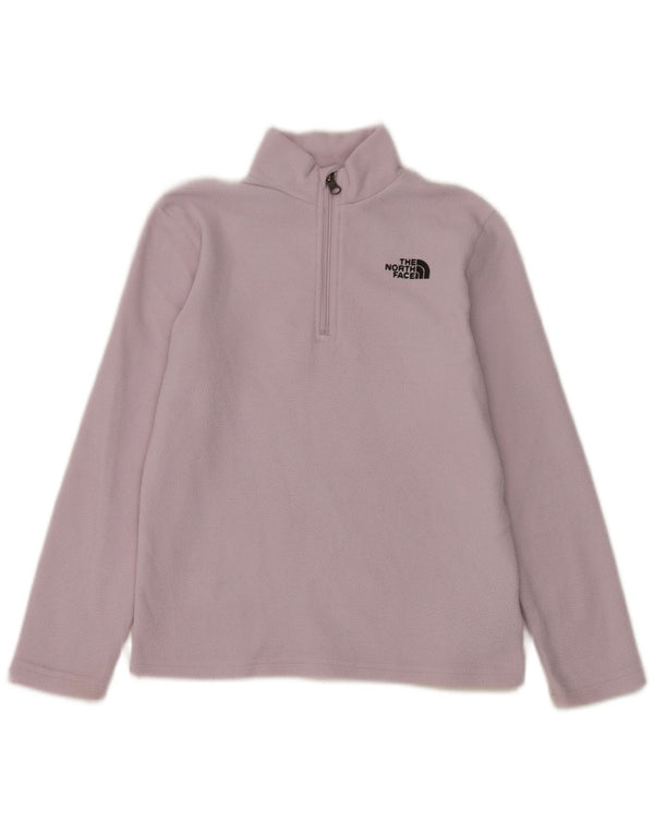 Maglione in pile The North Face per ragazze con zip e collo, 11-12 anni, grande viola