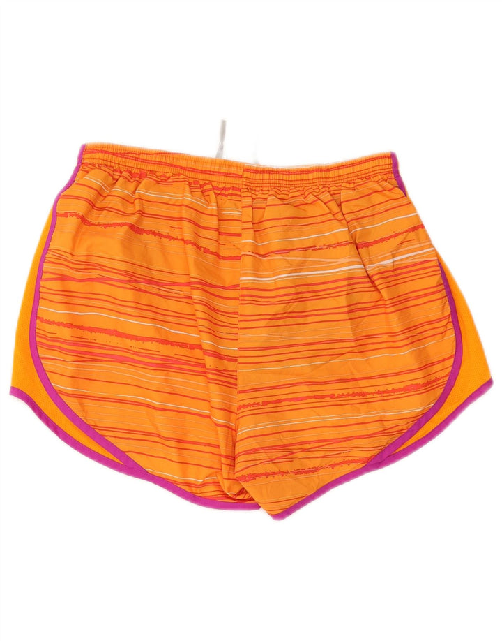 Pantaloncini sportivi Nike Dri Fit da donna UK 12 a righe arancioni medie