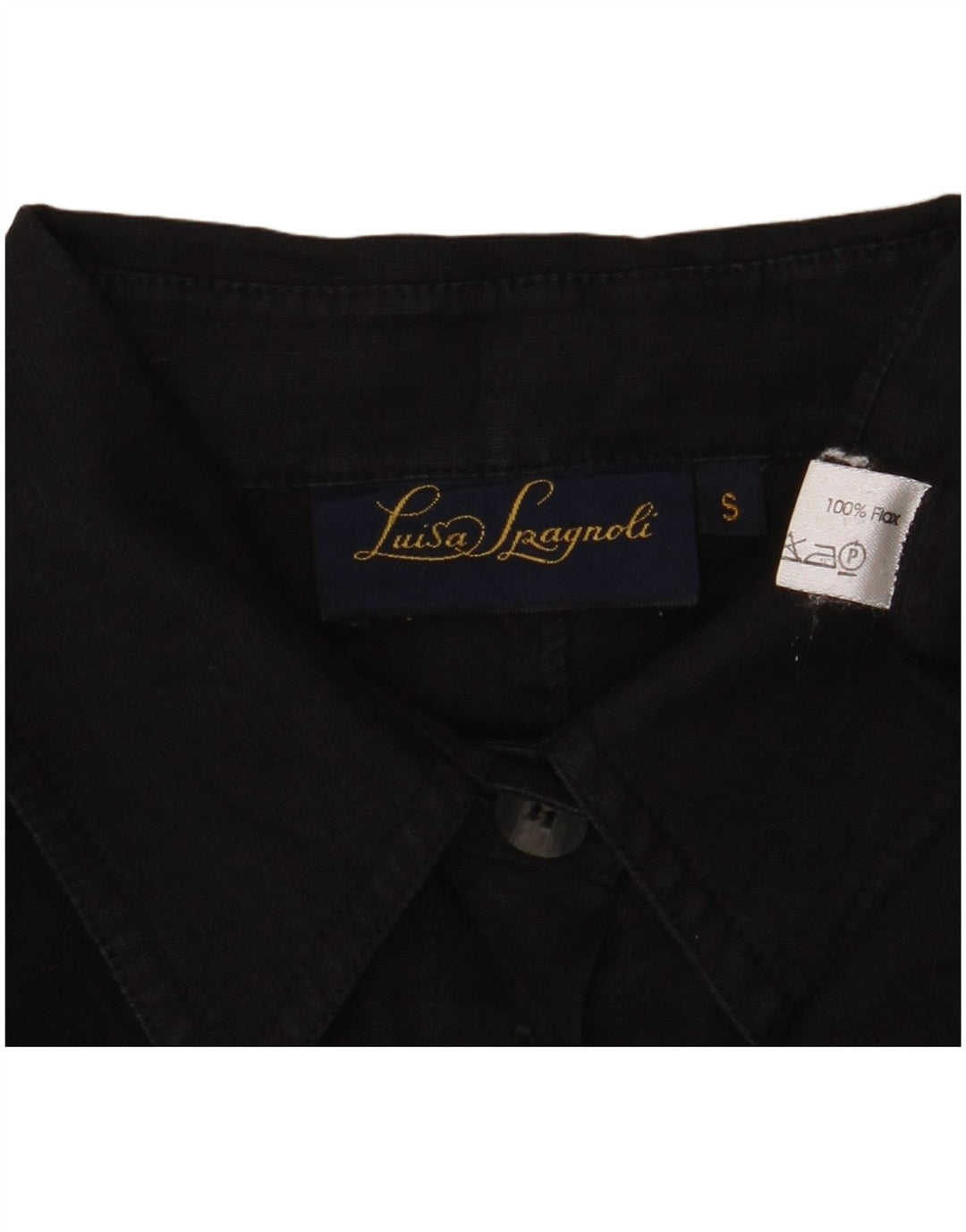 LUISA SPAGNOLI Camicetta oversize da donna UK 10 Piccola lino nero
