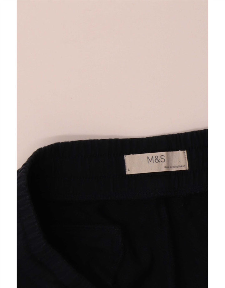Pantaloni da tuta da uomo Marks & Spencer grandi in cotone nero