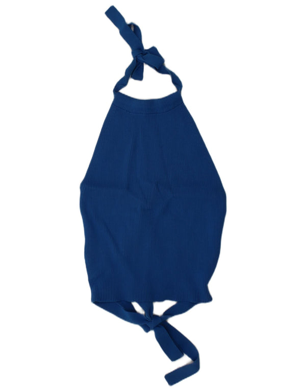 Top corto allacciato alla caviglia Zara da donna piccolo blu