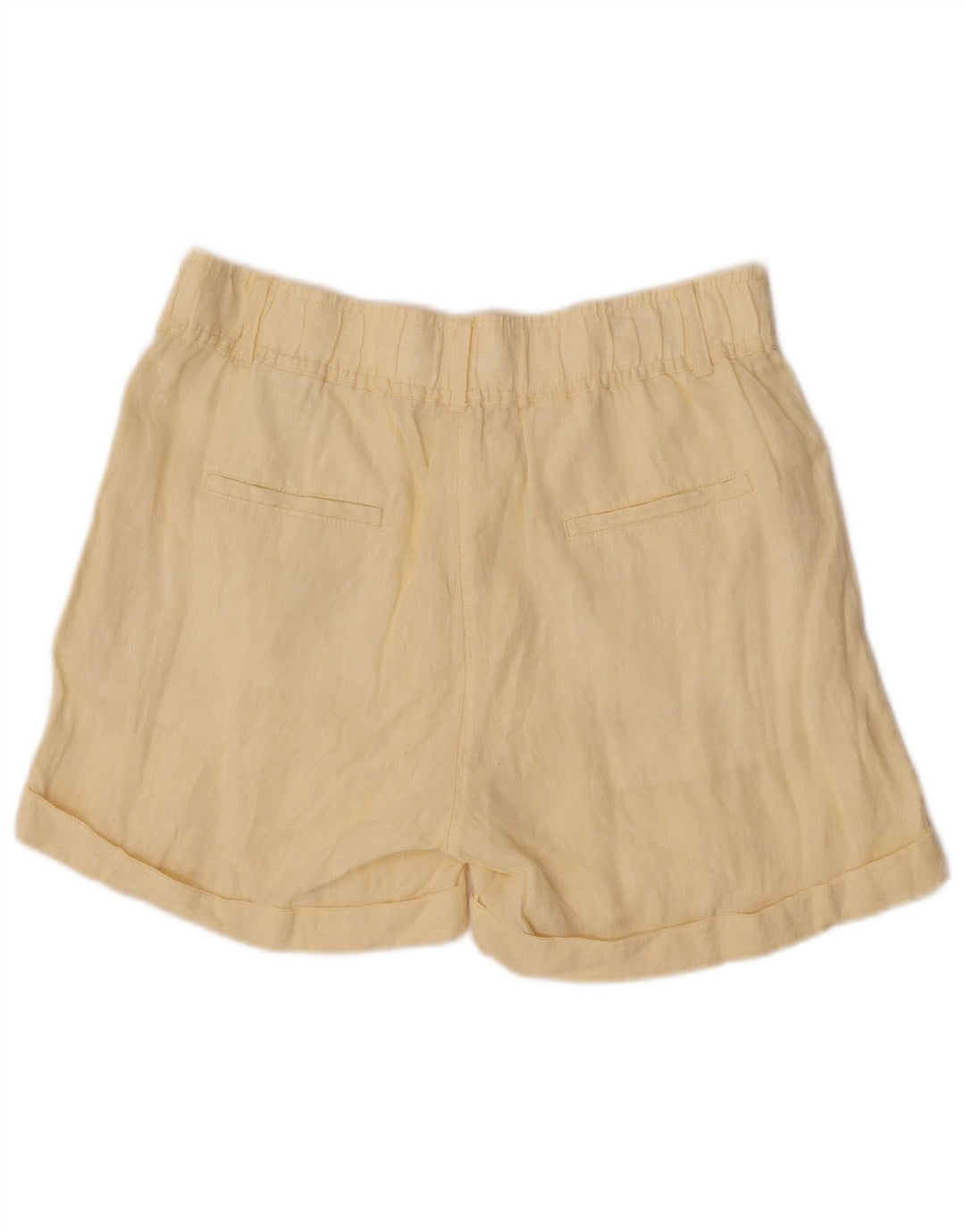 Pantaloncini chino da donna Marks & Spencer UK 12 medi W30 lino giallo