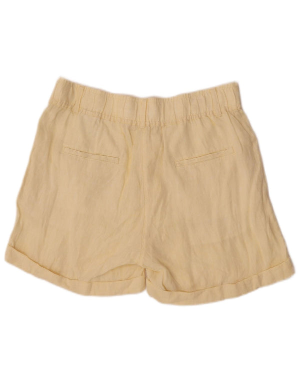 Pantaloncini chino da donna Marks & Spencer UK 12 medi W30 lino giallo