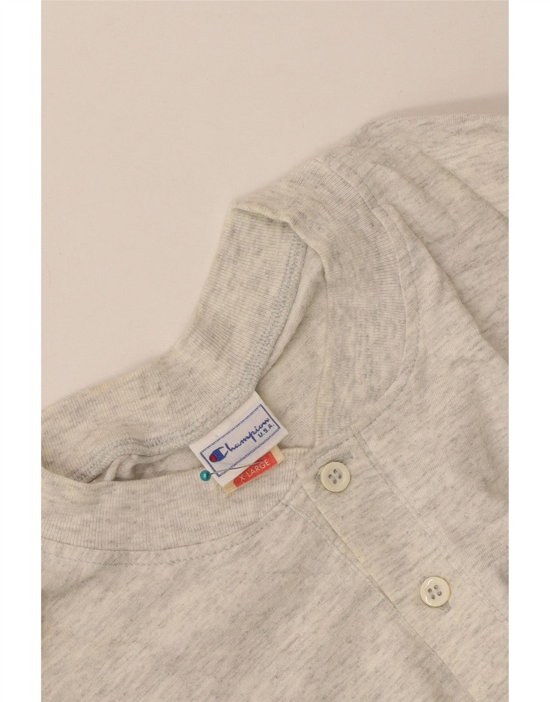 Maglia da uomo Champion a maniche lunghe XL in cotone chiazzato grigio