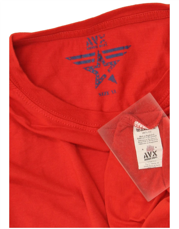 T-shirt grafica da uomo Avirex Top XL in cotone rosso