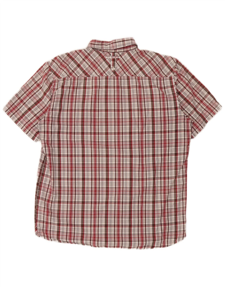 Camicia a maniche corte da uomo Wrangler in cotone a quadri rosso medio