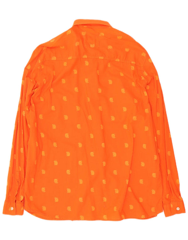 Camicia vintage da uomo XL maculata arancione