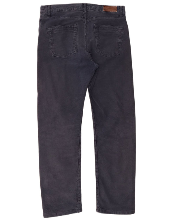 Pantaloni casual dritti da uomo Marks & Spencer W34 L31 cotone blu navy