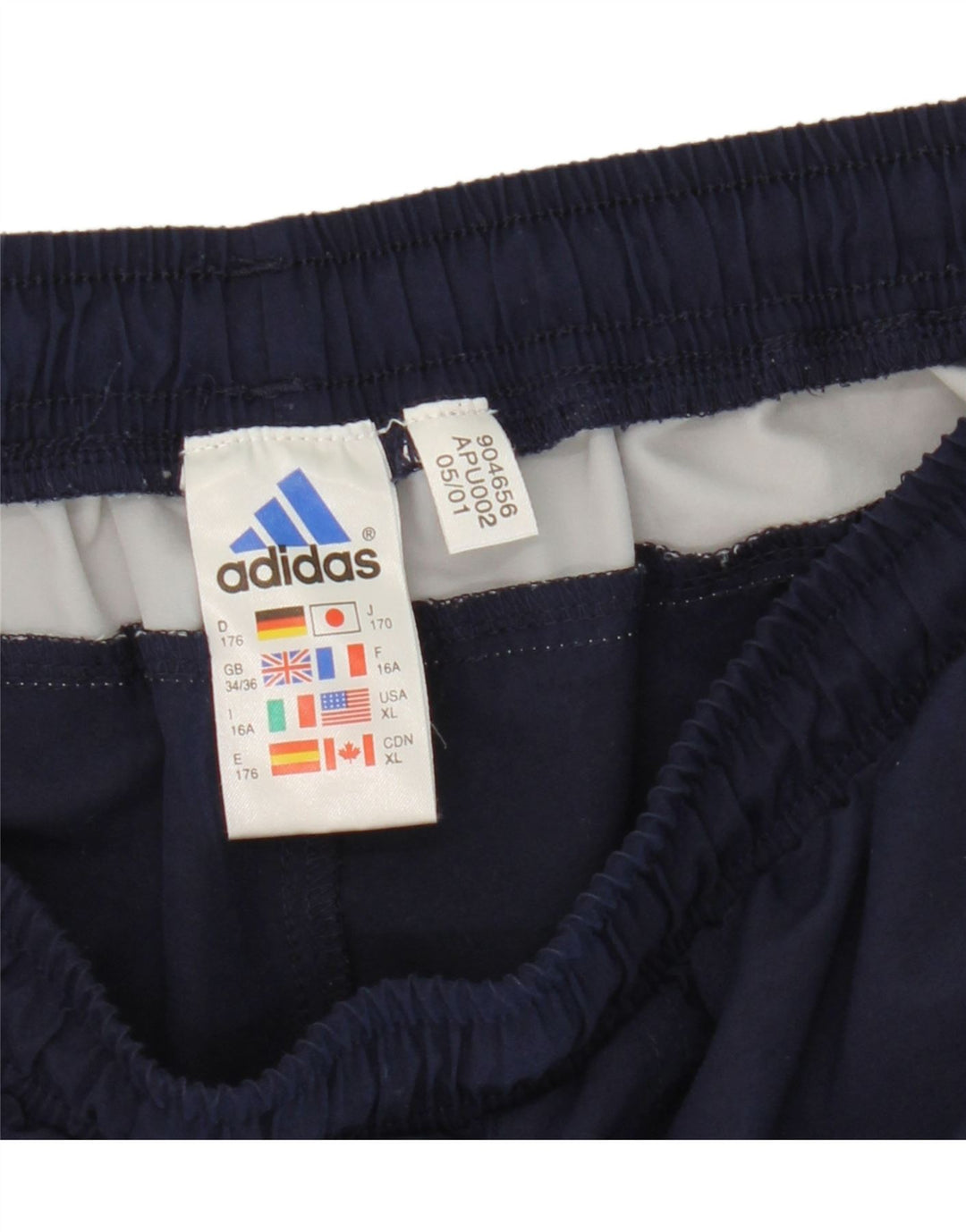 Pantaloni della tuta da ragazzo Adidas 15-16 anni in poliestere color block blu navy