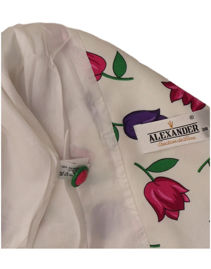 Camicetta a maniche corte da donna Alexander EU 38 cotone floreale bianco medio