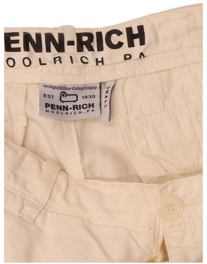 Pantaloncini cargo da uomo Woolrich Penn-Rich Graphic piccoli W29 lino bianco sporco