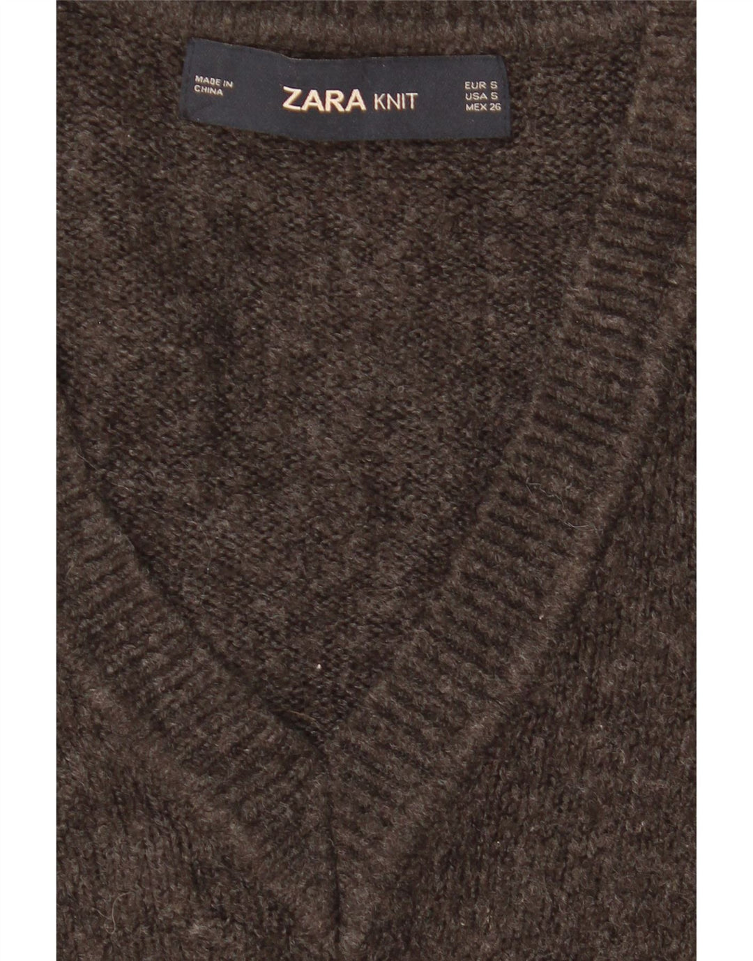 Maglione oversize con scollo a V da donna Zara UK 10 piccolo grigio