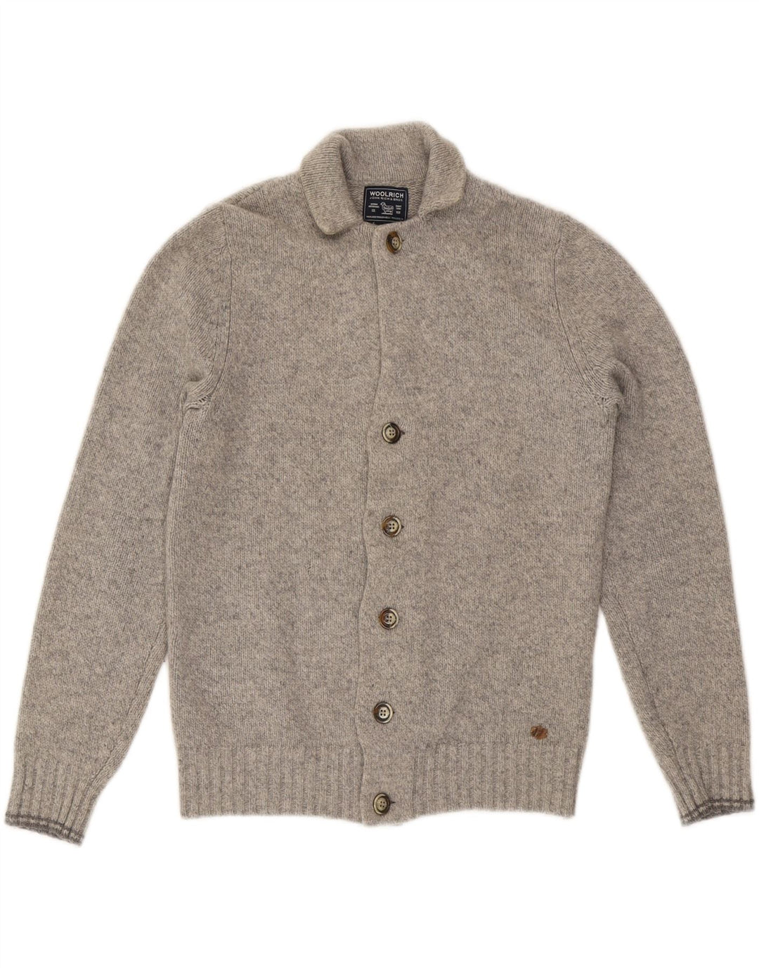 Maglione cardigan da uomo WOOLRICH XS in lana grigia