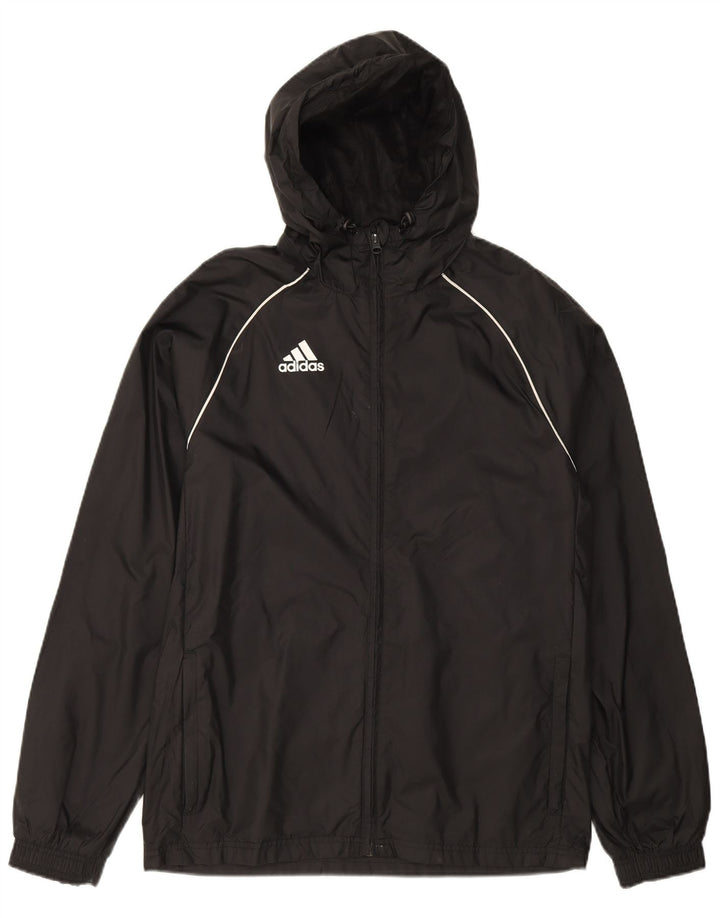ADIDAS Mens Hooded Rain Jacket UK 36 Small Black Polyamide