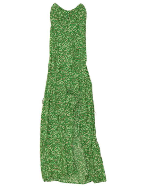 Vestito lungo da donna Zara UK 4 XS verde stampa animalier
