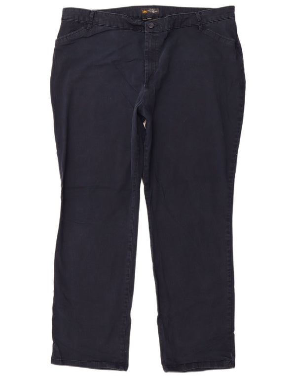 Pantaloni casual dritti da donna a vita media LEE US 20 3XL W38 L30 Blu Navy