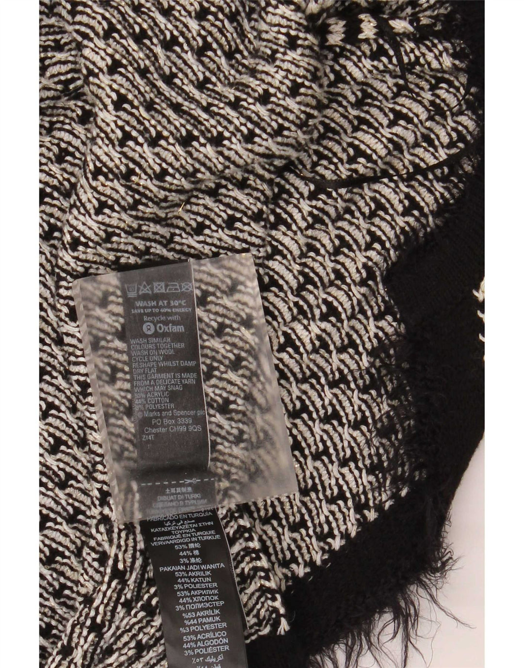 Maglione cardigan oversize da donna Marks & Spencer UK 16 grande nero
