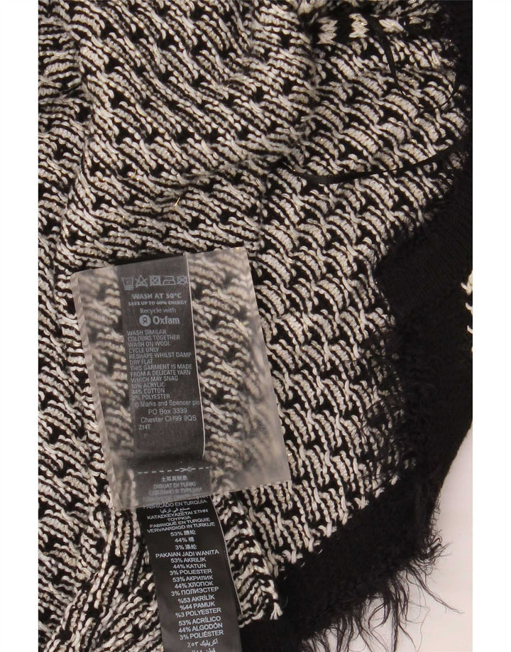 Maglione cardigan oversize da donna Marks & Spencer UK 16 grande nero