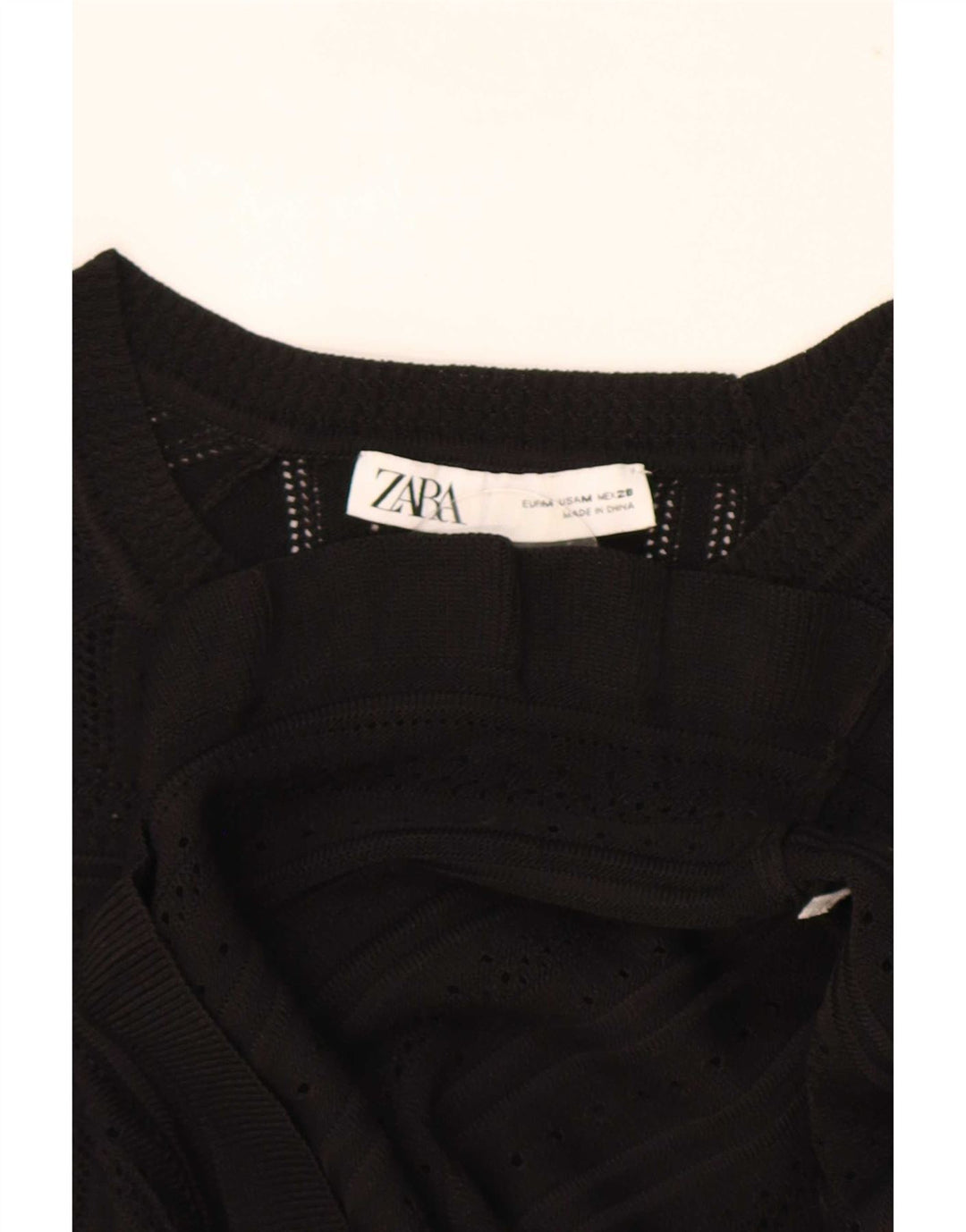Top Zara da donna in maglia corta in maglia UK 12 medio nero