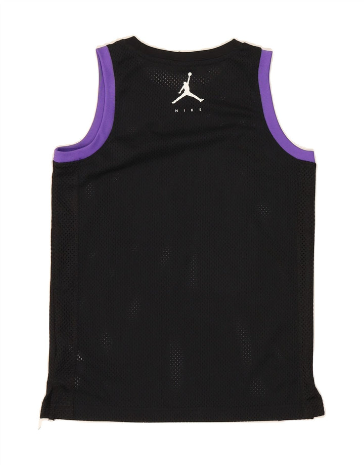 JORDAN Boys Graphic Vest Top 12-13 Years Large Black Polyester Vintage Jordan and Second-Hand Jordan from Messina Hembry 