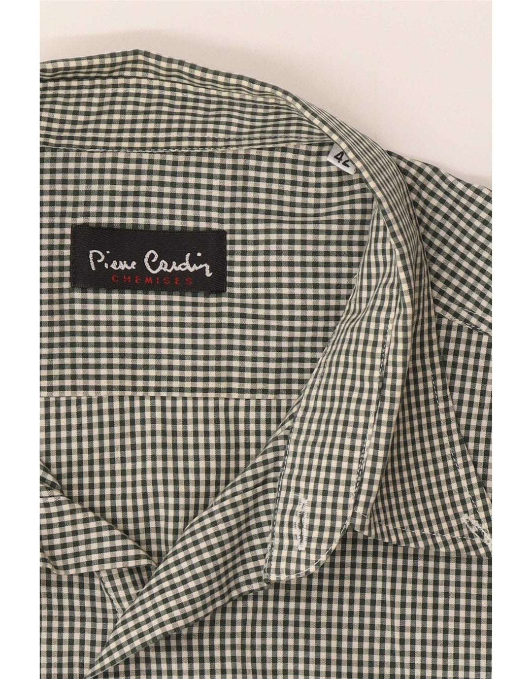 Camicia a maniche corte da uomo Pierre Cardin taglia 42 grande percalle verde