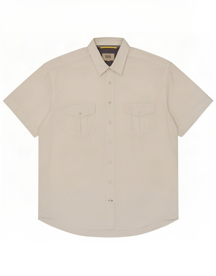 Camicia a maniche corte da uomo Camel Active XL in cotone bianco