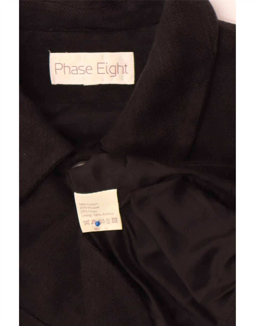 Giacca blazer da donna a 4 bottoni con maniche a 3/4 Phase Eight UK 10 piccola nera
