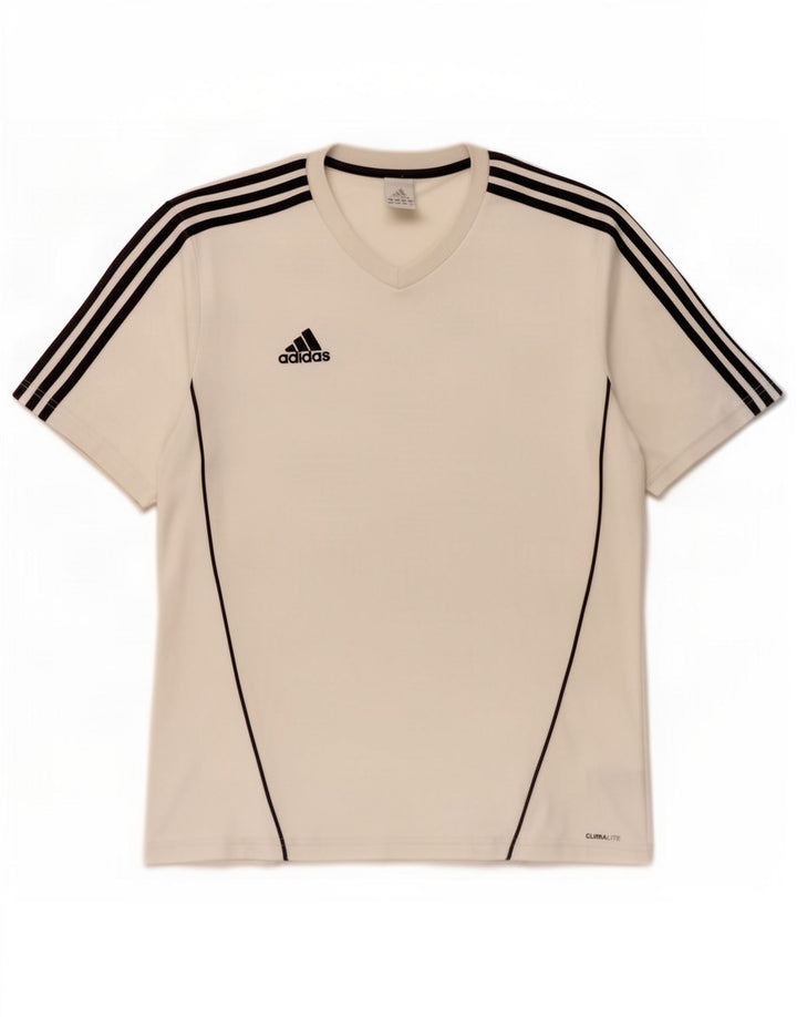 T-shirt Adidas Climalite da uomo, grande, in poliestere bianco