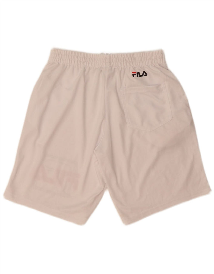 Pantaloncini sportivi grafici da uomo Fila XS poliestere bianco