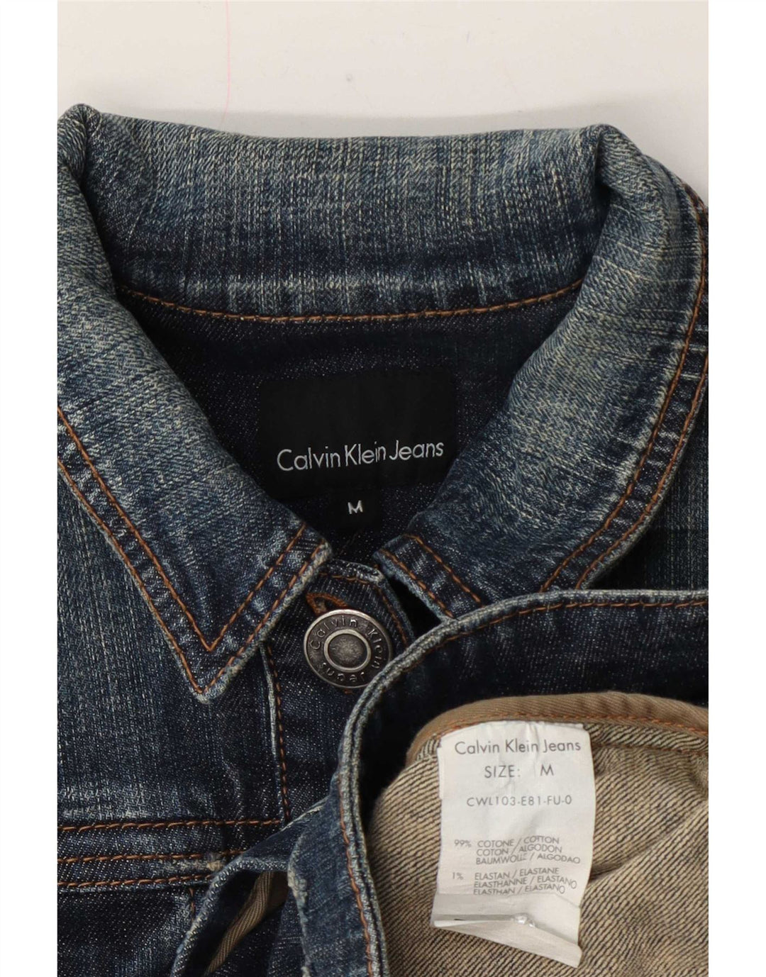 Giacca di jeans da donna Calvin Klein Jeans UK 12 cotone blu medio